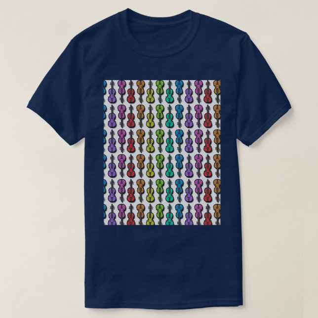 Childrenamp39s TwoSet Violin 3D Rainbow Pattern Wh T-Shirt (Design Front)