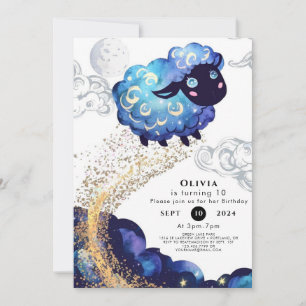 Children's Adorable Sheep Birthday Invitation
