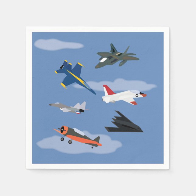 Children's Aeroplane and Jet Party Napkin (Front)