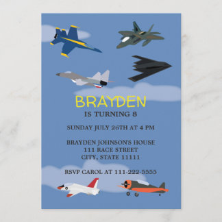 Children's Aeroplane Birthday Invitation