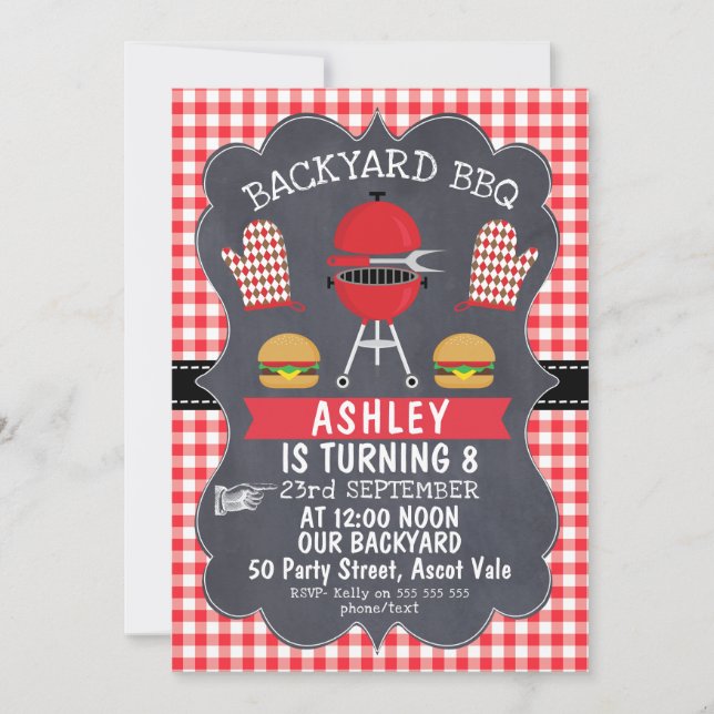 Children's BBQ Birthday Invitation (Front)