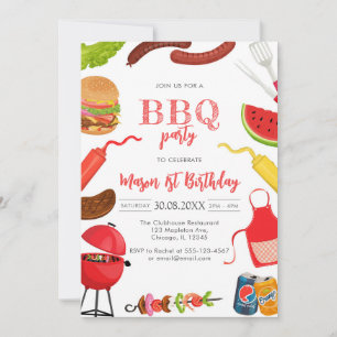 Children's BBQ Birthday Invitation