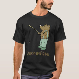 Children's Bear Fishing Hooked On Fishing Youth T-Shirt