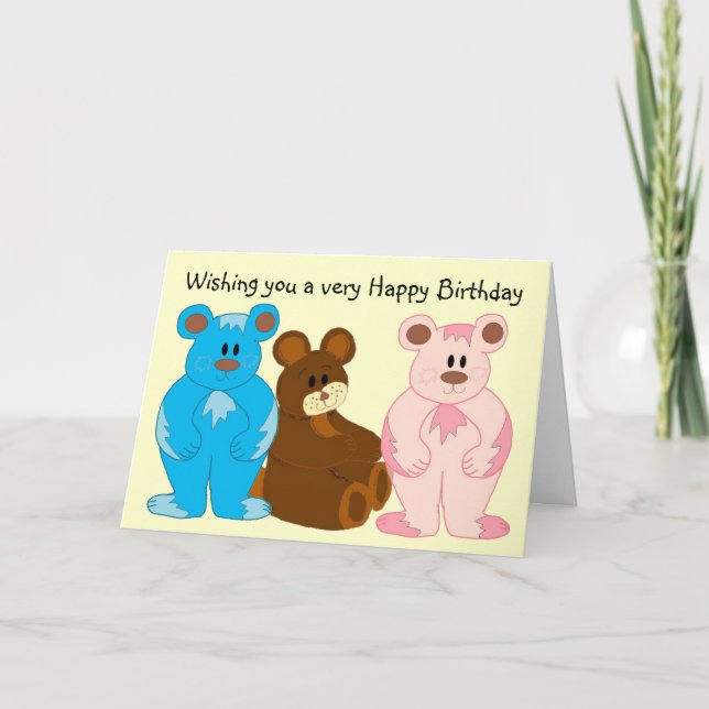 Childrens Birthday Bears Card (Front)