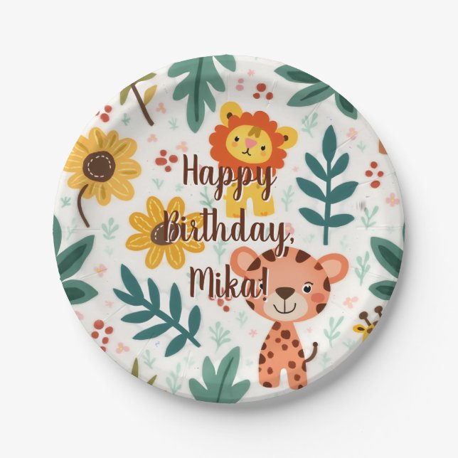 children's birthday decor paper plate (Front)