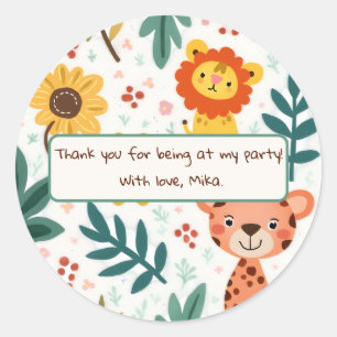 Children's Birthday  in Jungle Style Classic Round Sticker