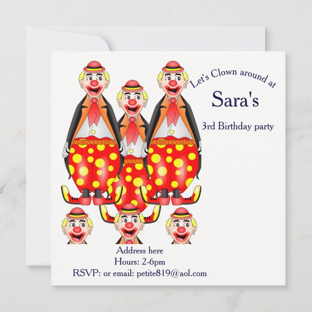 childrens birthday invitation cards (Front)