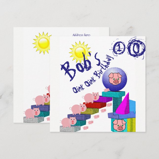 childrens birthday invitation cards (Front/Back)