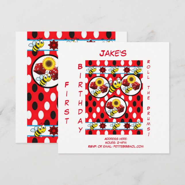 childrens birthday invitation cards (Front/Back)