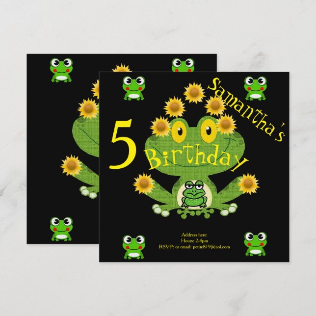 childrens birthday invitation cards (Front/Back)