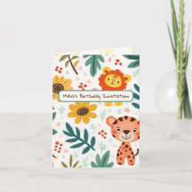 Children's Birthday Invitation in Jungle Style