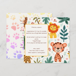 Children's Birthday Invitation in Jungle Style