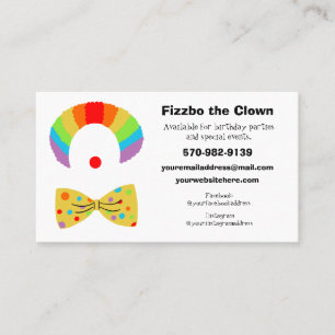 Children's Birthday Party Clown  Business Card