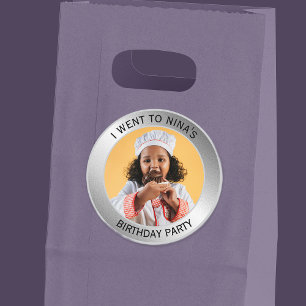 Children's Birthday Party Guest Silver  Classic Round Sticker