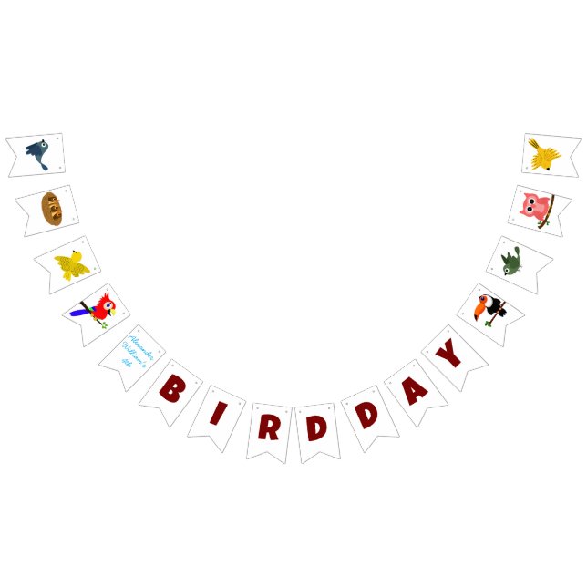Children's Birthday Party Owl Parrot Toucan Bird Bunting (All)