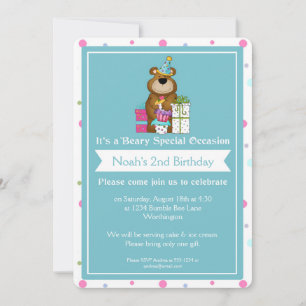 Children's Birthday Party Teddy Bear d1 Invitation