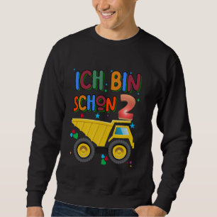 Children's Birthday Tractor German Text ich bin 2  Sweatshirt
