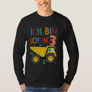 Children's Birthday Tractor German Text ich bin 3 T-Shirt