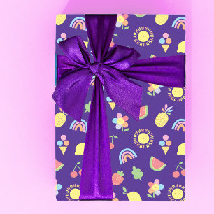 Children's Birthday Wrapping Paper, Summer Fun Paper Sheet
