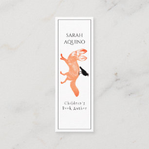 Children's Book Author Whimsical Fox Crow Bookmark Mini Business Card