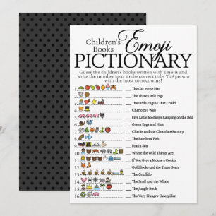 Childrens Book Emoji Pictionary Baby Shower Game Invitation