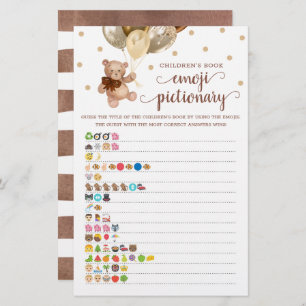 Children's Book Emoji Pictionary Game Teddy Bear 