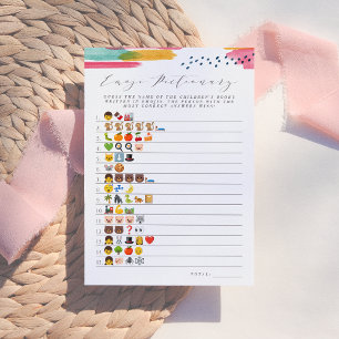 Children's Book Emoji Pictionary   Pink & Blue Invitation