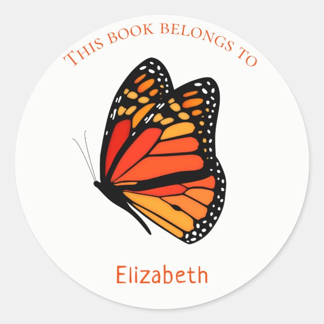 children's book stickers with Monarch Butterfly (Front)