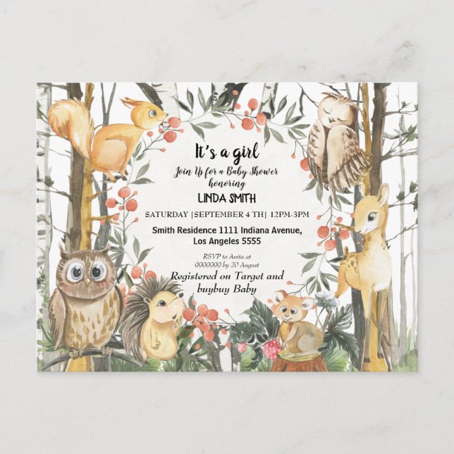 Children's books about forest and forest plants in postcard (Front)