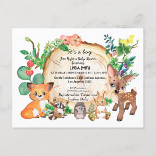 Children's books about forest and forest plants in postcard