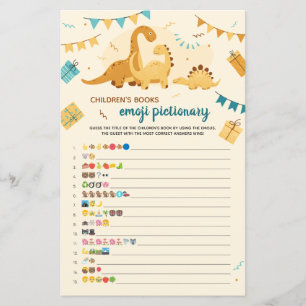 Children's Books Emoji Pictionary Game Dinosaurs