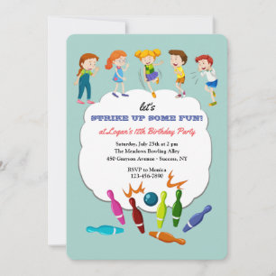 Children's Bowling Party Invitation