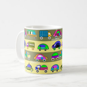 Children's bright colourful cars for boys coffee mug