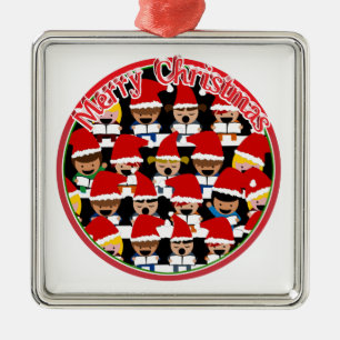 Children's Caroling Choir  Christmas Metal Tree Decoration