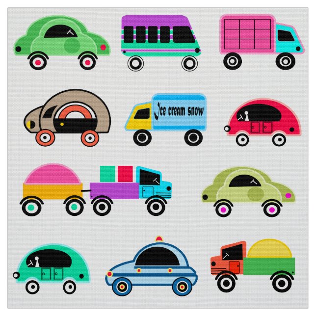 Children's cars fabric (Swatch)