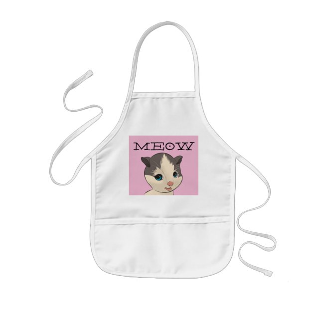 CHILDREN'S CAT KITTEN KITCHEN APRON (Front)