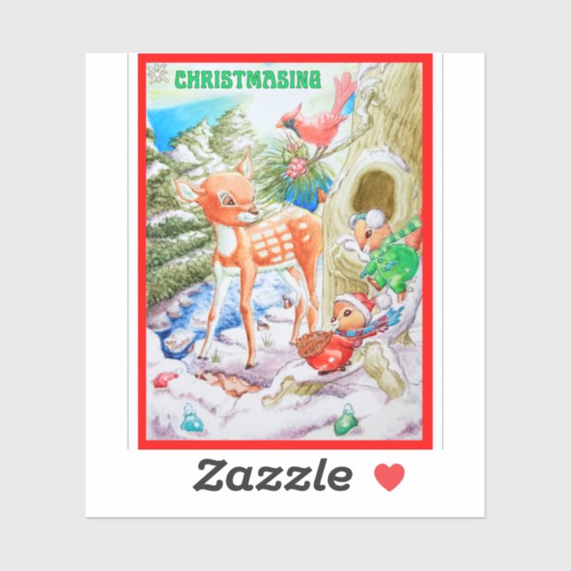 Childrens Christmas Custom-Cut Vinyl Sticker (Sheet)