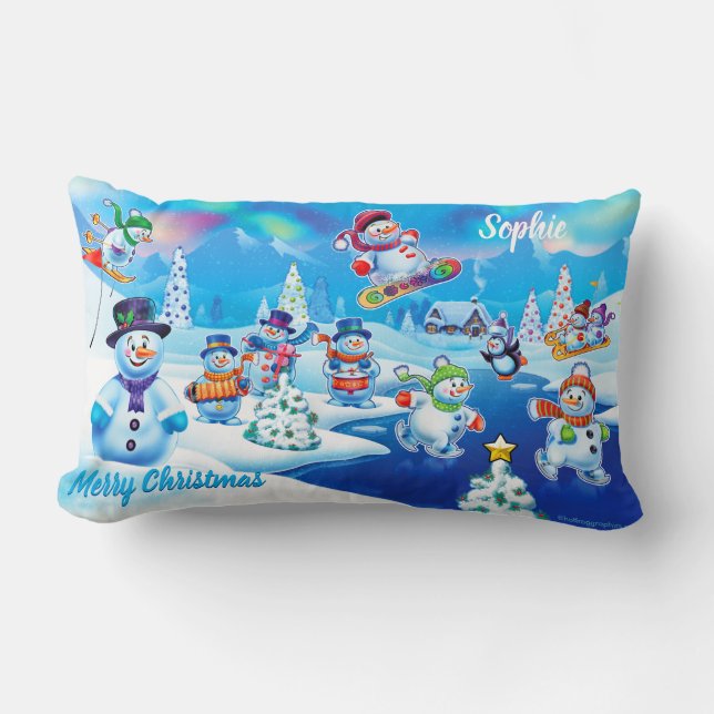 Children's Christmas lumbar cushion or pillow (Front)