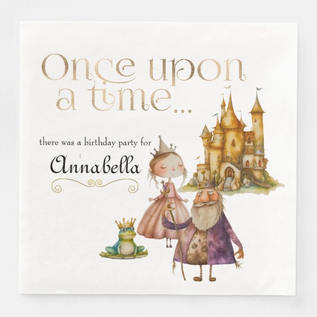 Children's Classic Fairy Tale Princess and Frog Napkin (Front)