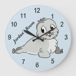 Children's Clock Cute Baby Seal