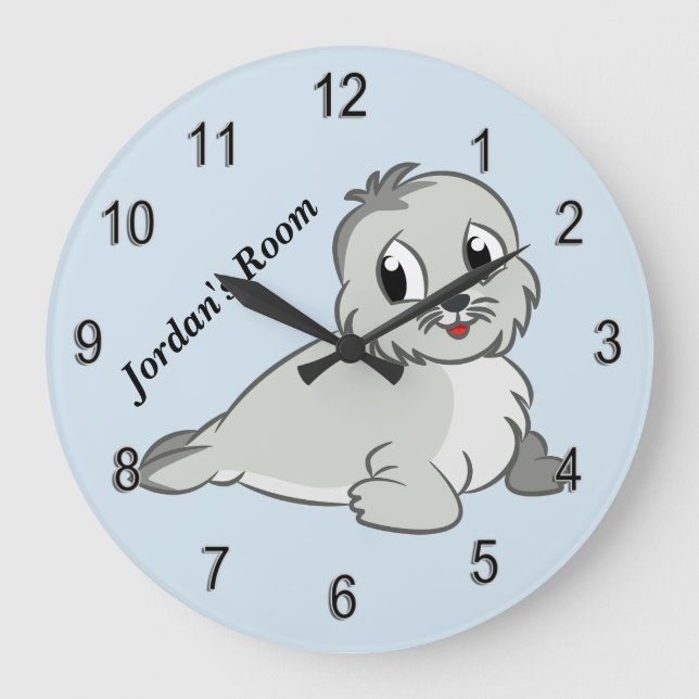 Children's Clock Cute Baby Seal (Front)