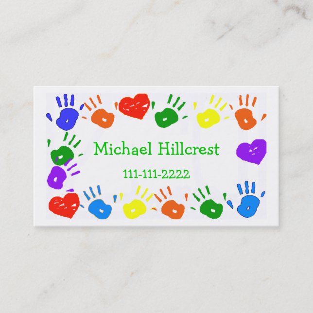 Children's Colourful Calling Card (Front)