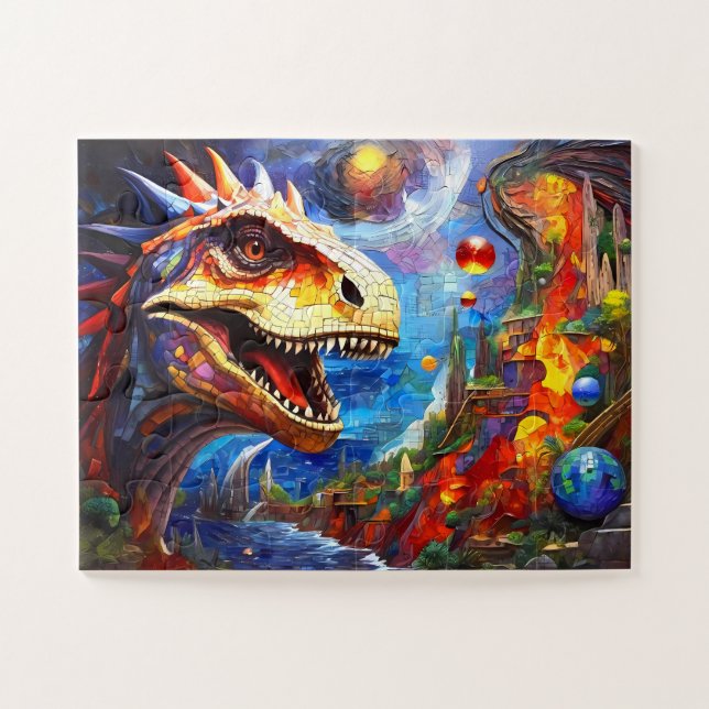 Childrens Colourful Dinosaur Jigsaw Puzzle (Horizontal)