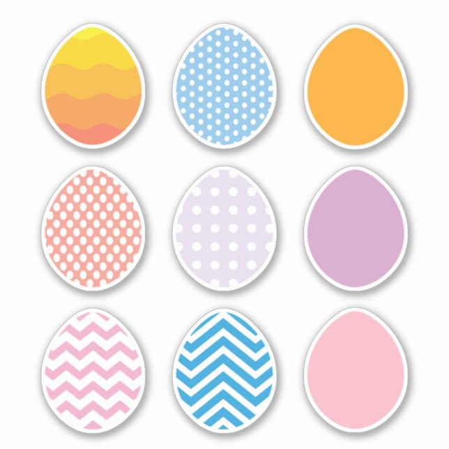 Children's Colourful Easter Egg Set of 9 (Front)