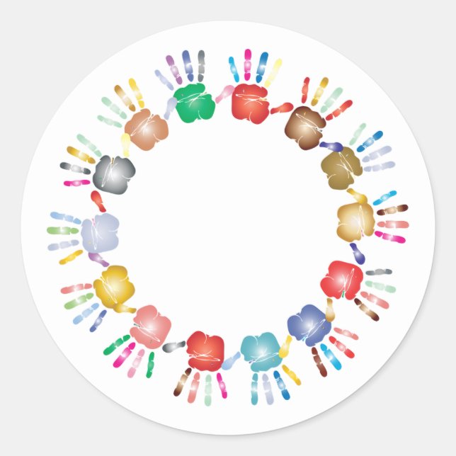 Children's Colourful Hands Stickers (Front)