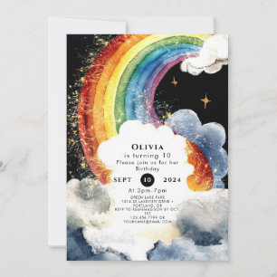 Children's Colourful Rainbow Birthday Invitation