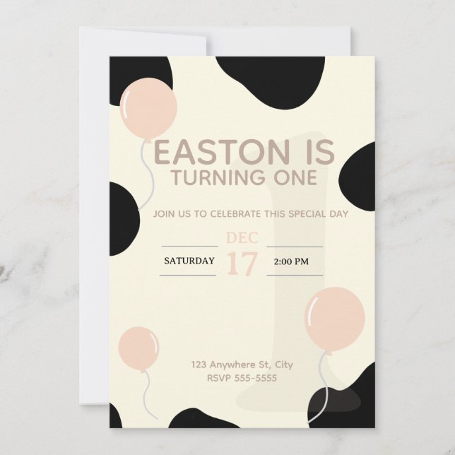 Children's Cow Birthday Invitation (Front)