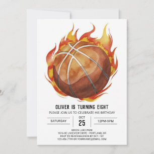 Children's Custom Chic Basketball Birthday Invitation