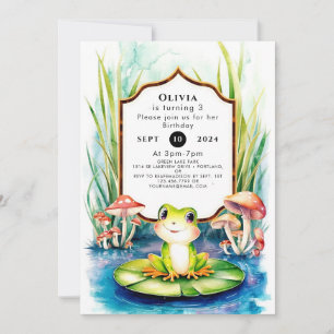Children's Cute Frog Birthday Invitation