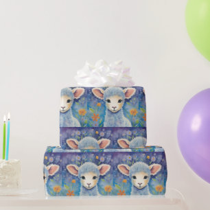 Children's Cute Sheep in Spring  Wrapping Paper